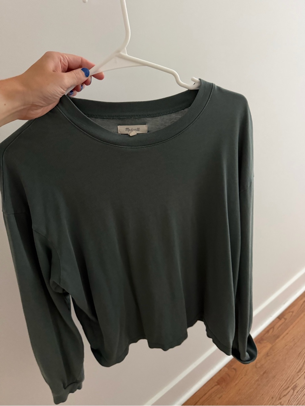 Madewell Olive-Gray Crewneck Long Sleeve Sweatshirt